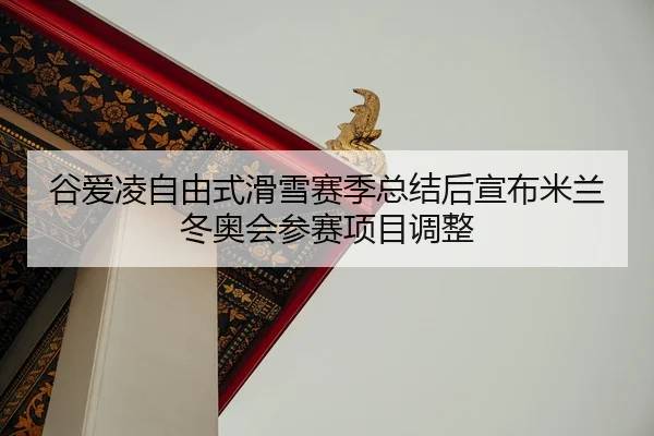 谷爱凌自由式滑雪赛季总结后宣布米兰冬奥会参赛项目调整